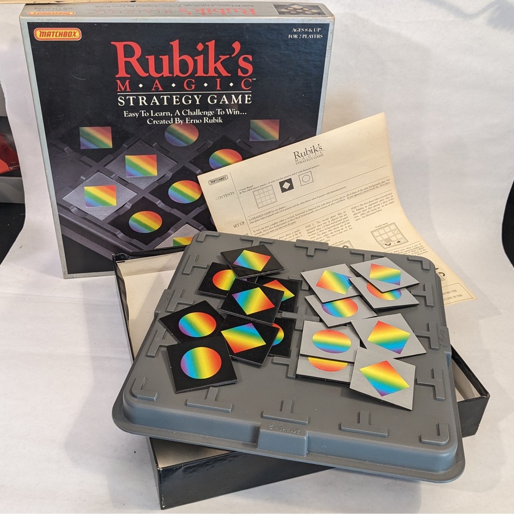 Vtg 1986 Rubik's Magic Strategy Game Matchbox Erno Rubik Complete 8350 Complete